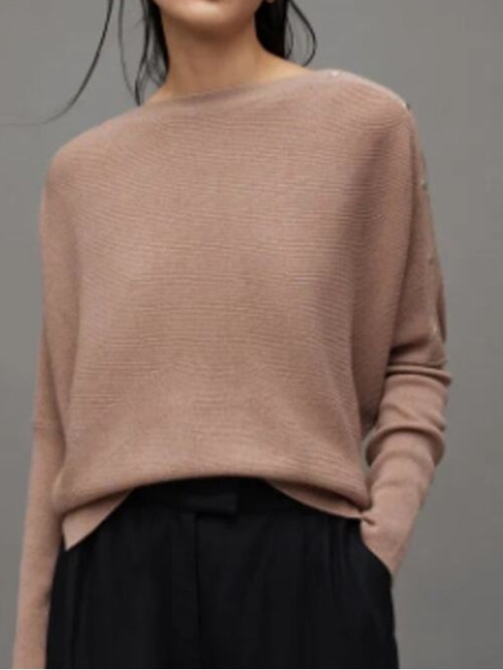 ALLSAINTS raven jumper NWT SIZE XS pashmina pink cashmere blend slouchy